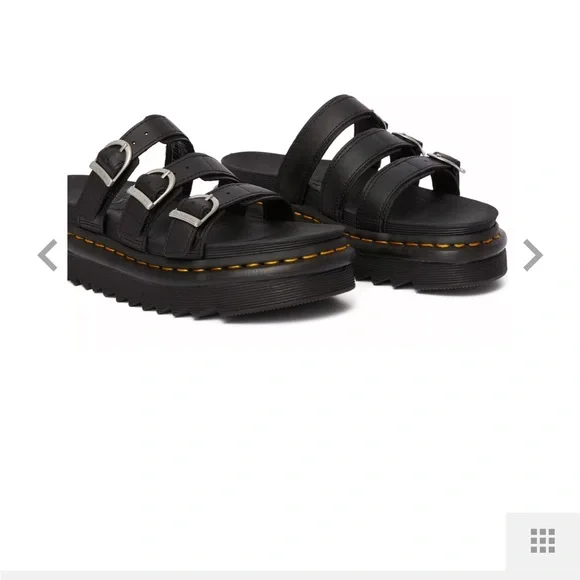 Dr. Martens Women's Blaire Hydro Leather Slide Sandals - Picture 9 of 12